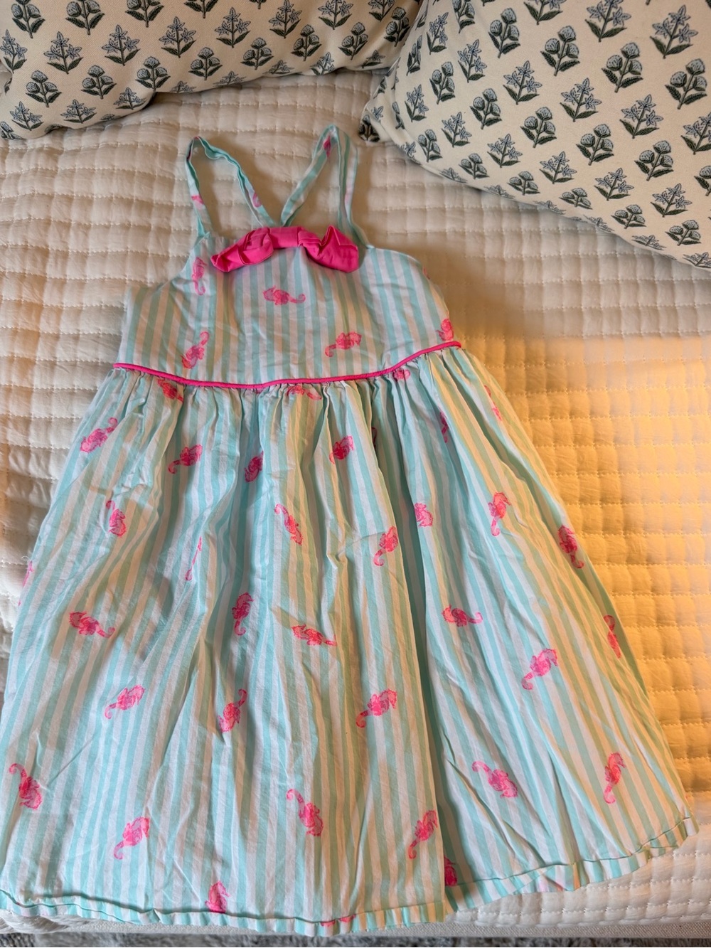 Tommy Bahama Mint and Pink Striped Sundress Size 6